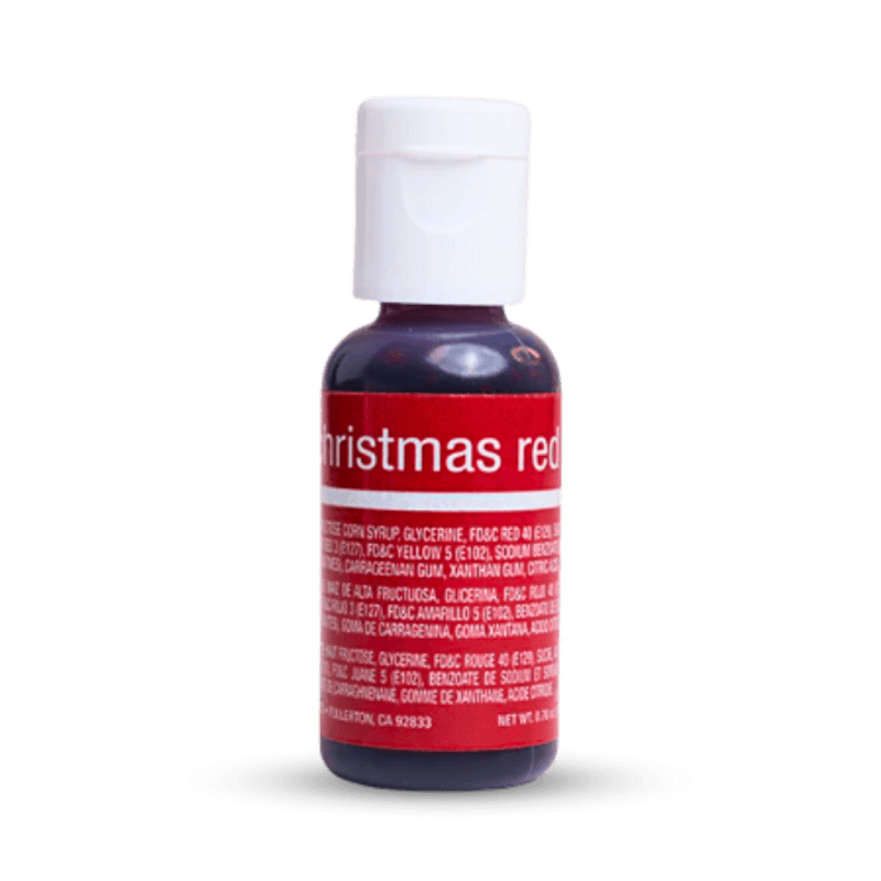 Chefmaster Liqua-Gel Food Color Christmas Red - 0.7oz