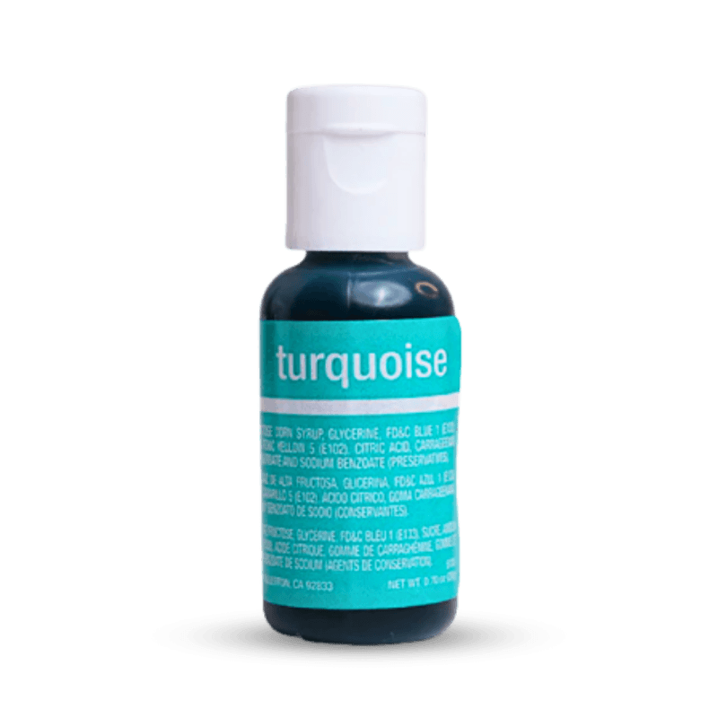Chefmaster Liqua-Gel Food Color Turquoise - 0.7 oz